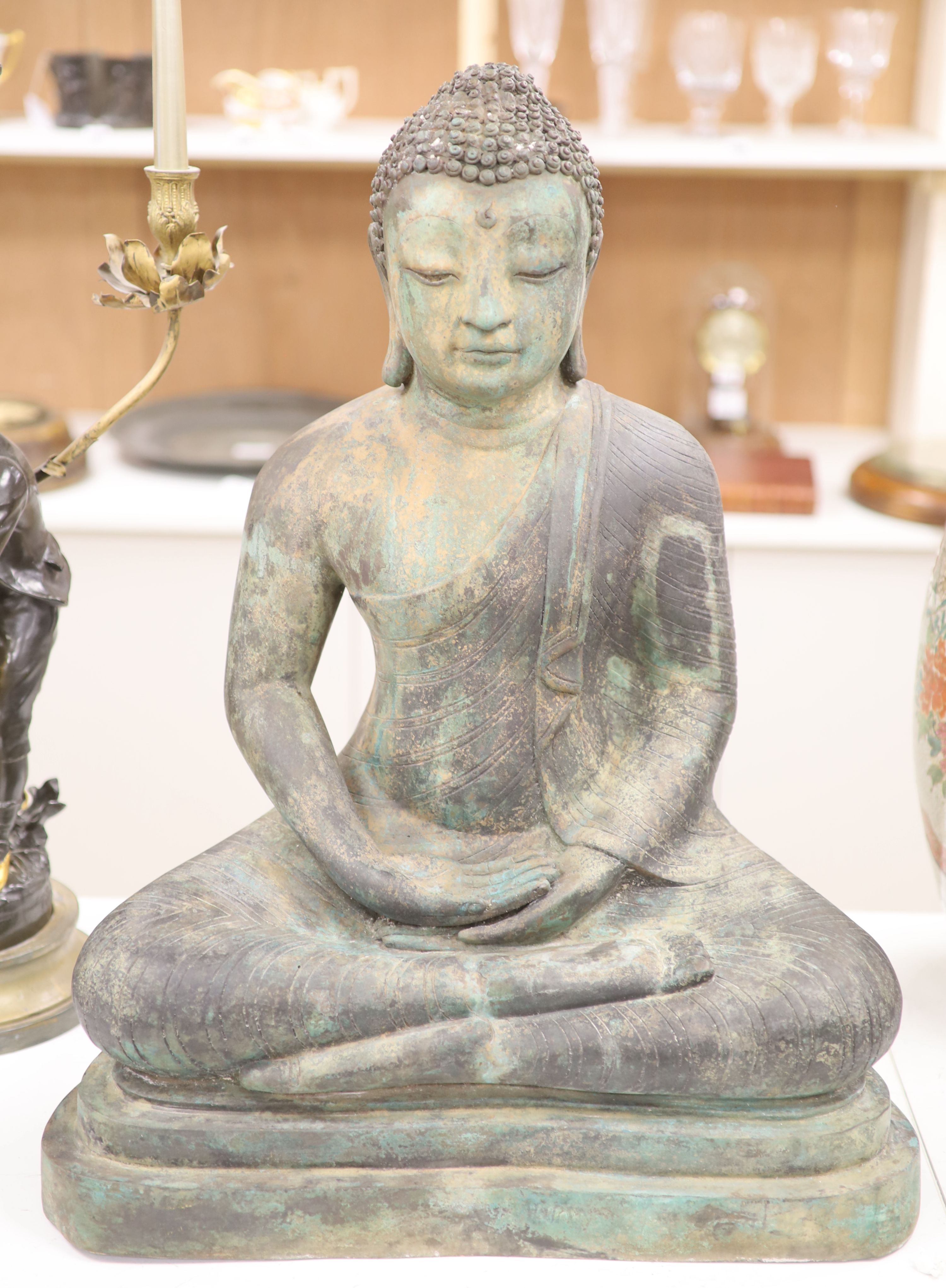 A Sino Tibetan bronze buddha, height 65cm